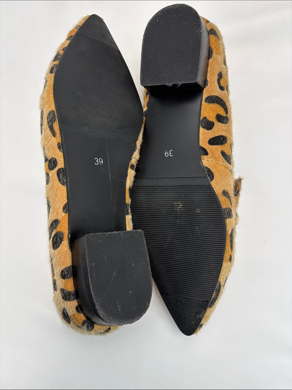 Women’s Sz39/8-8.5 Leopard Gold Accent Pointy Toe Loafers Fast Fashion #332 - Picture 6 of 8